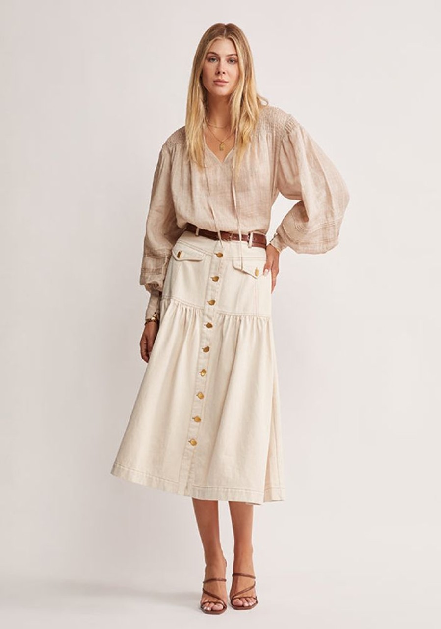 Denim MOS The Label | Oasis Denim Skirt Ivory