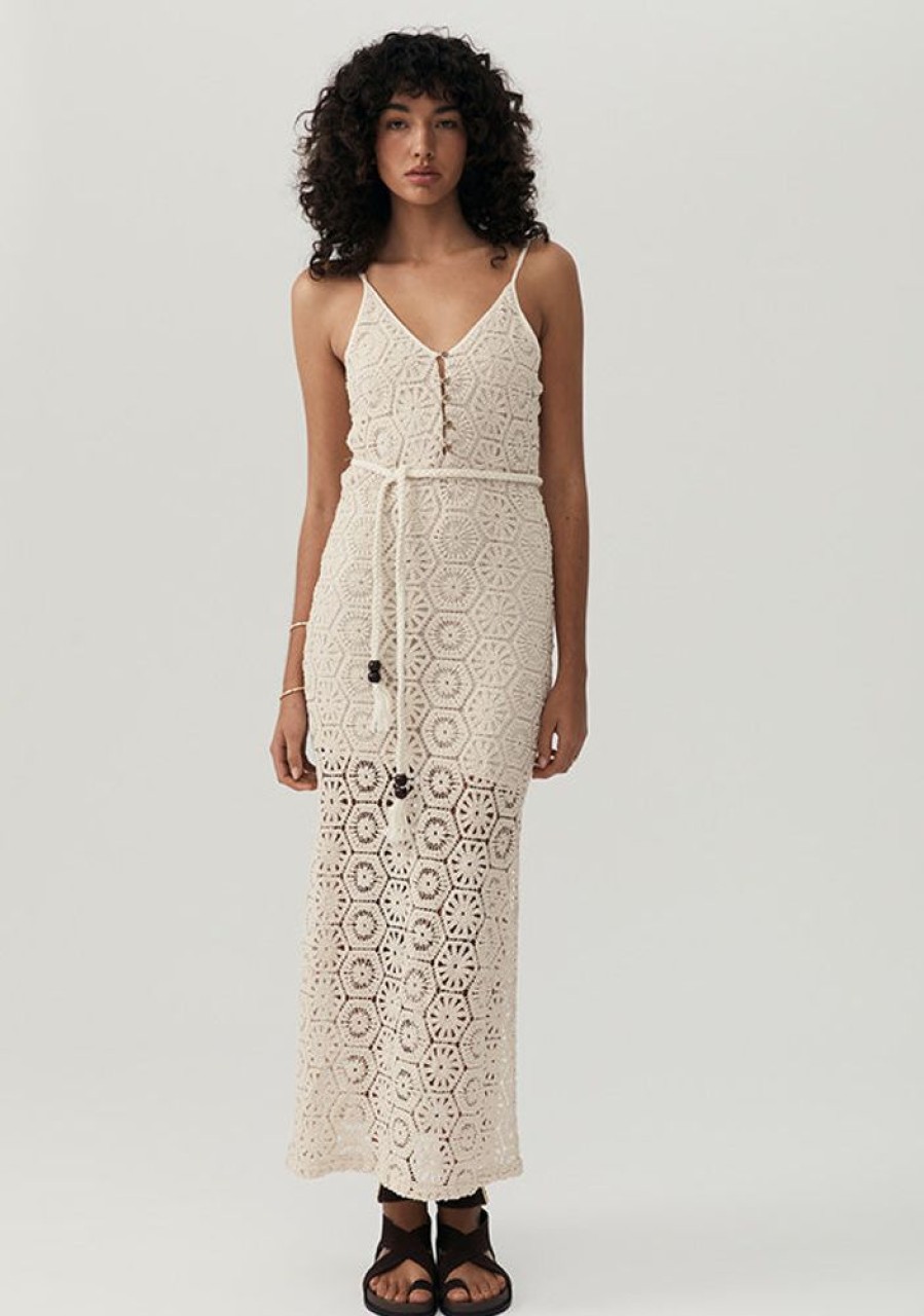 Dresses MOS The Label | Talia Beach Lace Midi Dress Ivory