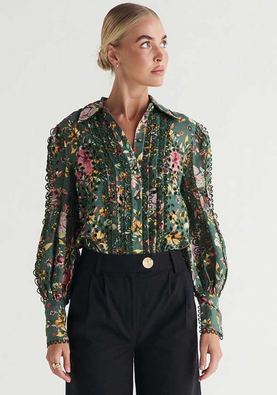 Blouses MOS The Label | Alexia Blouse Pine Alexia Print