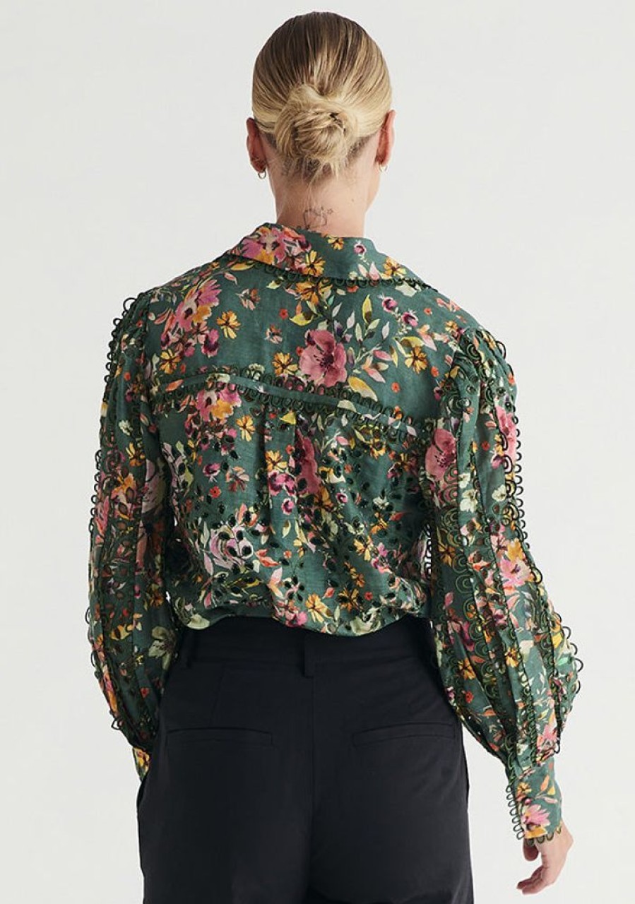 Blouses MOS The Label | Alexia Blouse Pine Alexia Print