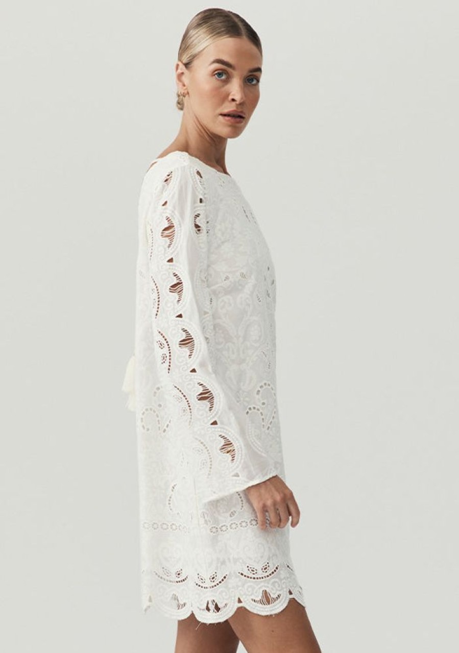 Dresses MOS The Label | Nora Embroidery Mini Dress Ivory