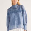 Blouses MOS The Label | Elena Blouse Midnight Blue