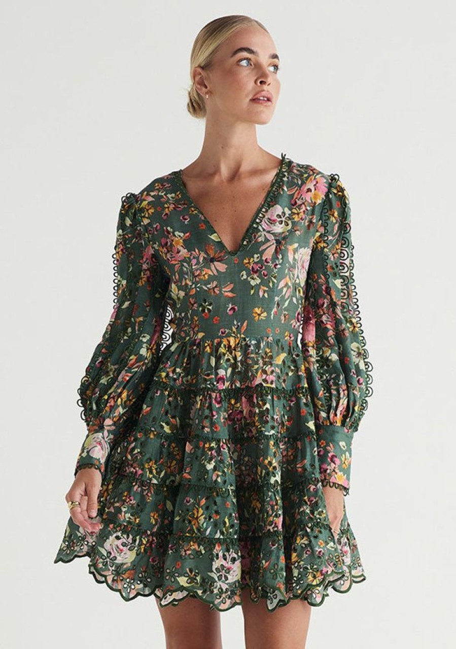 Dresses MOS The Label | Alexia Mini Dress Pine Alexia Print