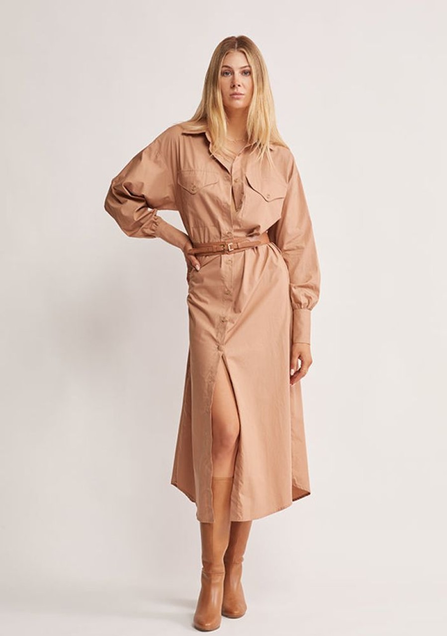 Dresses MOS The Label | Wanderer Midi Dress Dusty Clay