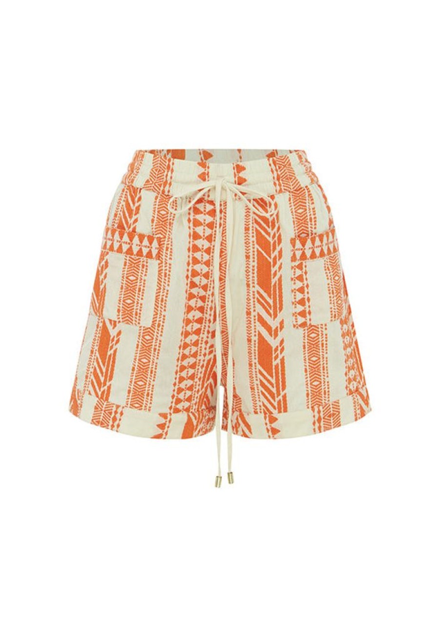 Bottoms MOS The Label | Carina Shorts Orange Stripe