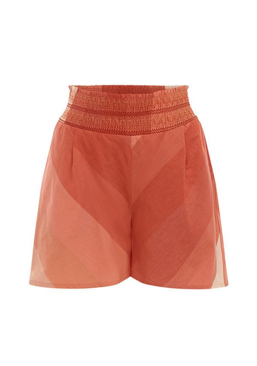 Bottoms MOS The Label | Circe Shorts Coral Stripe