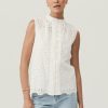 Blouses MOS The Label | Sara Lace Sleeveless Blouse Ivory