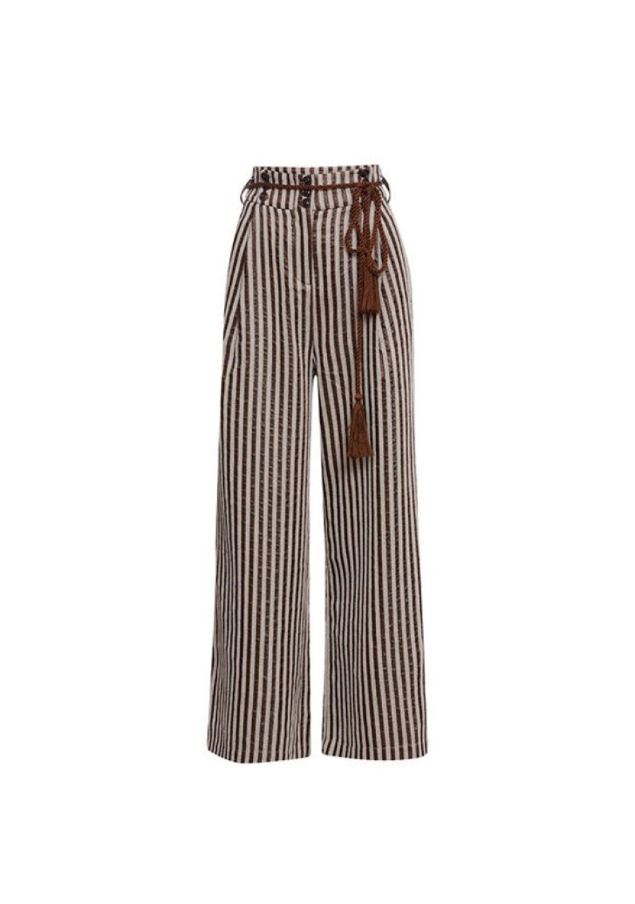 Bottoms MOS The Label | Fleetwood Stripe Pants Multi Brown