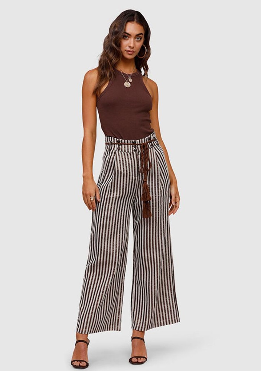 Bottoms MOS The Label | Fleetwood Stripe Pants Multi Brown