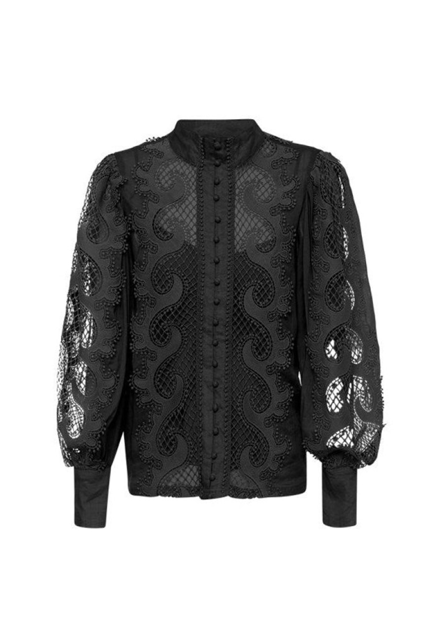 Blouses MOS The Label | Victoriana Lace Blouse Black