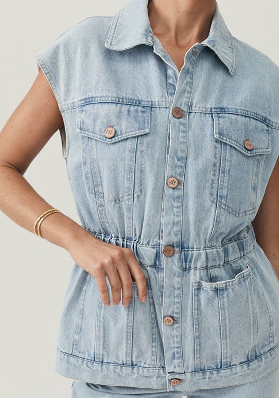 Denim MOS The Label | Lucia Denim Vest Blue Wash