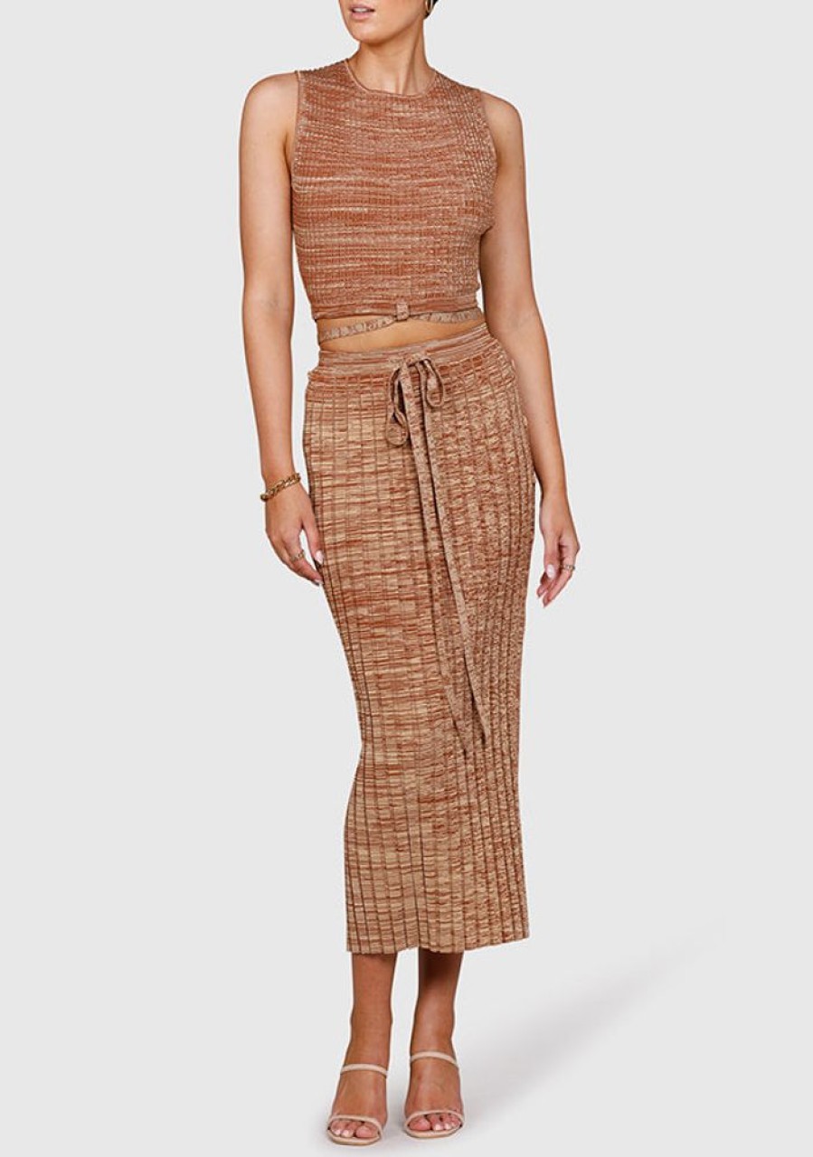 Bottoms MOS The Label | Retrospective Knit Midi Skirt Faded Citrus