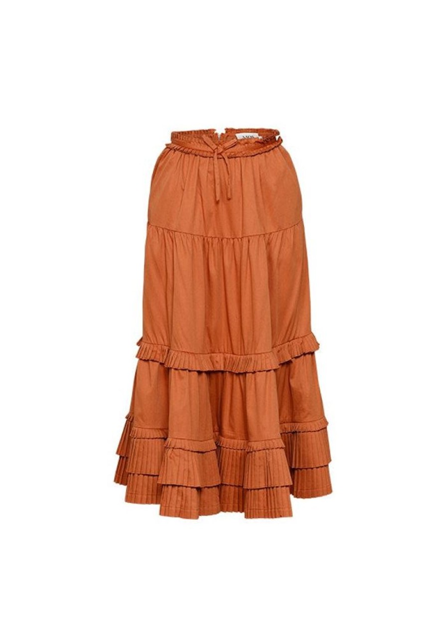 Bottoms MOS The Label | Golden Fields Pleated Midi Skirt