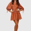 Dresses MOS The Label | Splendour Embroidery Mini Dress Toffee