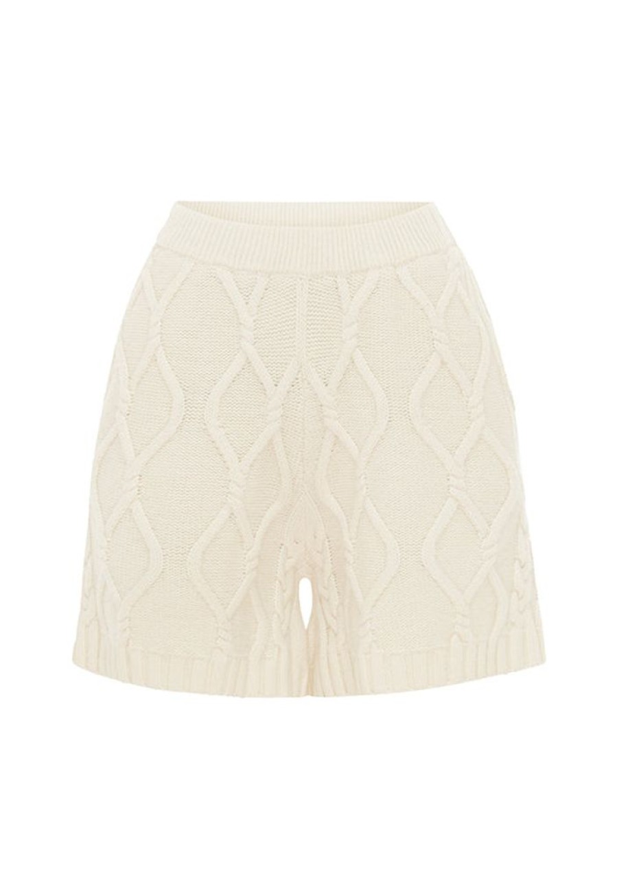 Outerwear MOS The Label | Inflorescence Knit Shorts Ivory