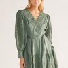 Dresses MOS The Label | Sofia Long Sleeve Mini Dress Pine