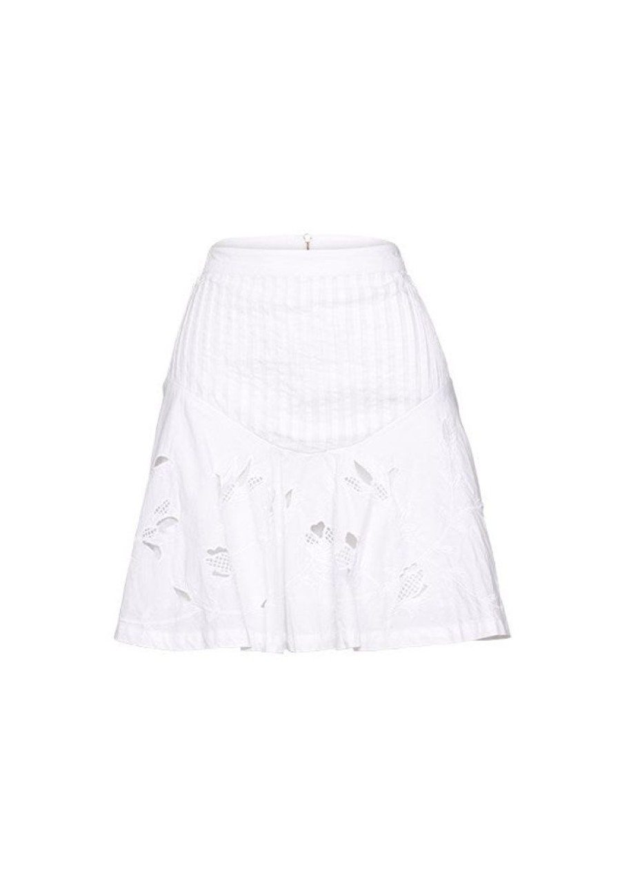 Bottoms MOS The Label | Wild Bloom Embroidery Mini Skirt Ivory