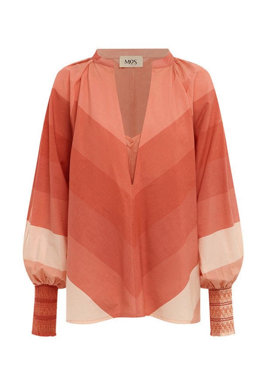 Blouses MOS The Label | Circe Blouse Coral Stripe