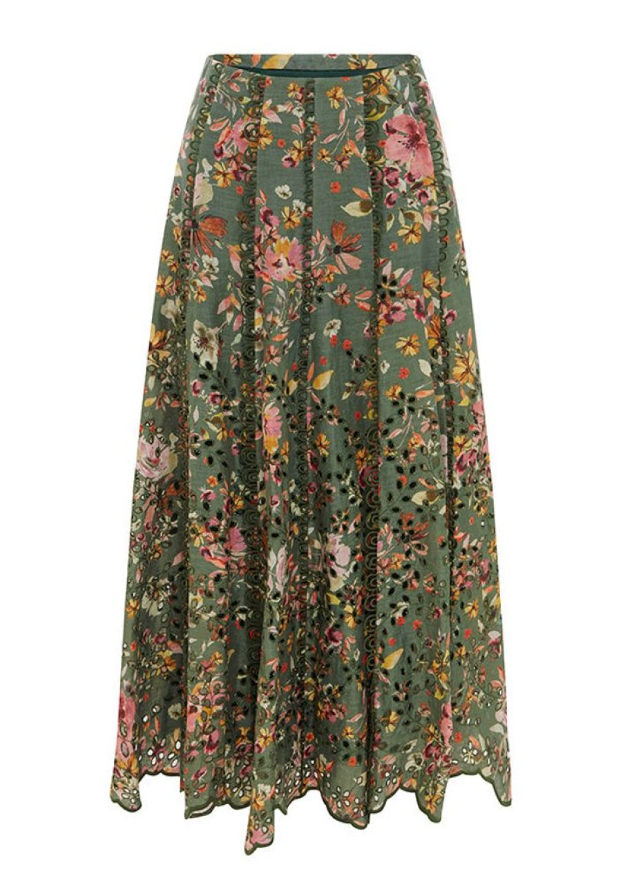 Bottoms MOS The Label | Alexia Midi Skirt Pine Alexia Print