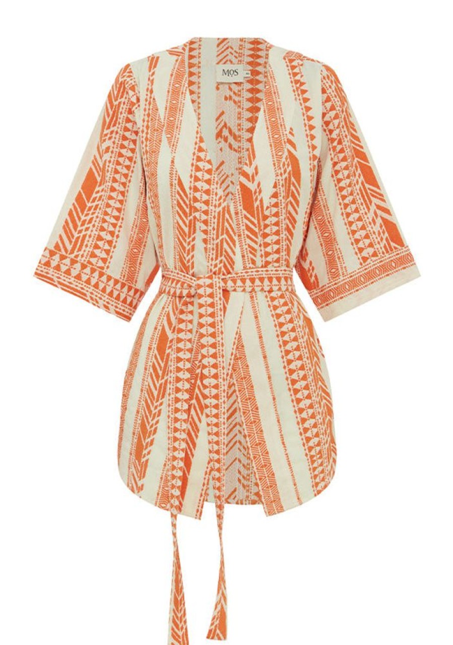 Tops MOS The Label | Carina Wrap Top Orange Stripe