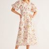 Dresses MOS The Label | Alexia Midi Dress Ivory Alexia Print