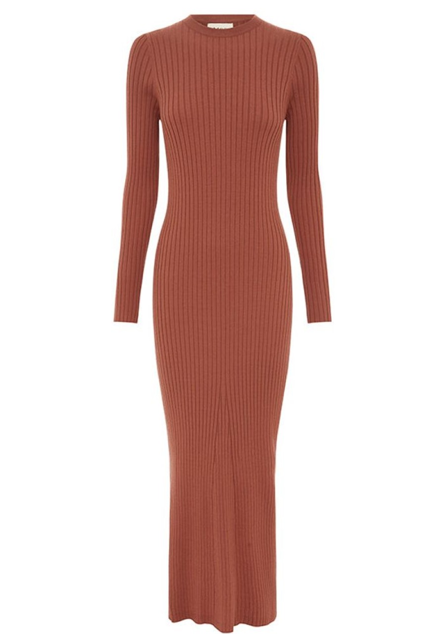 Dresses MOS The Label | Wistful Knit Midi Dress Auburn