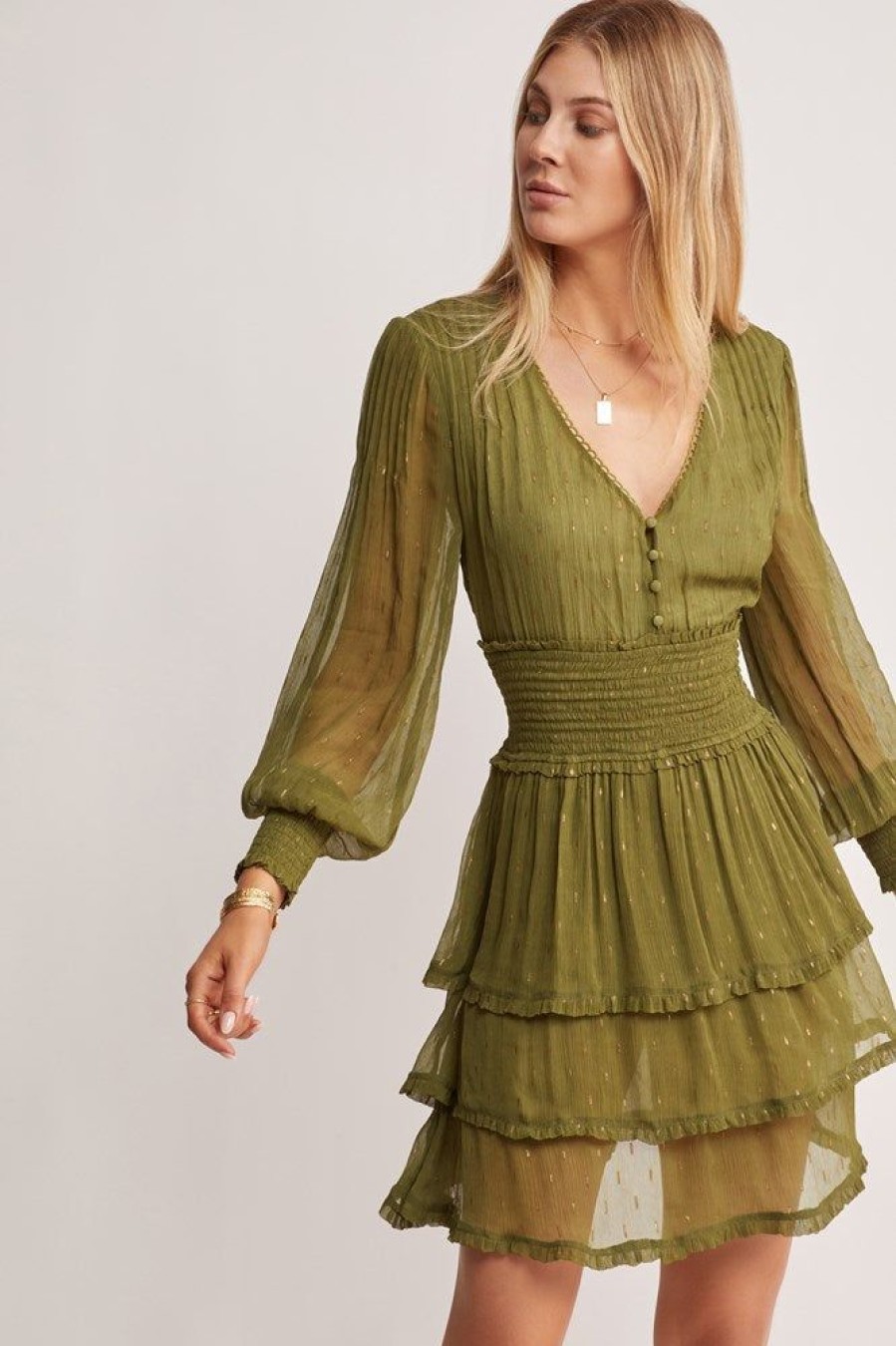 Dresses MOS The Label | Abloom Mini Dress Olive